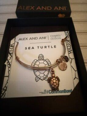 ALEX AND ANI Sea Turtle bracelet in Rose Gold